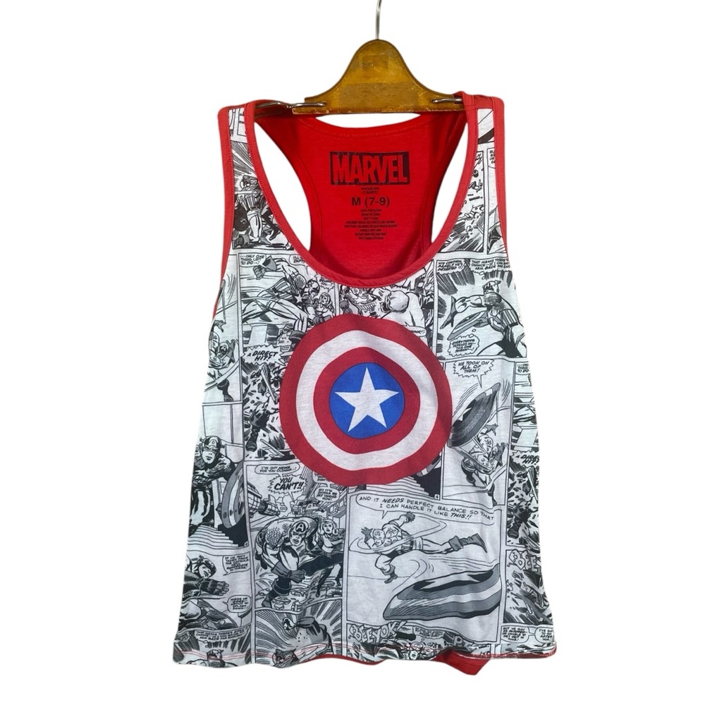 Marvel Captain America Women’s Muscle T-Shirt Size M 7/9